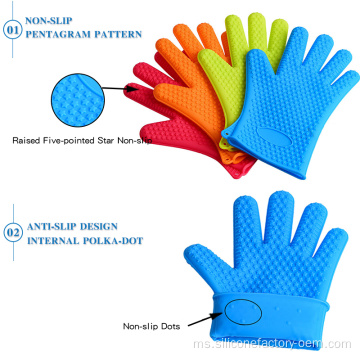 Sarung Tangan Silikon Dapur Ketuhar Multicolor Baking